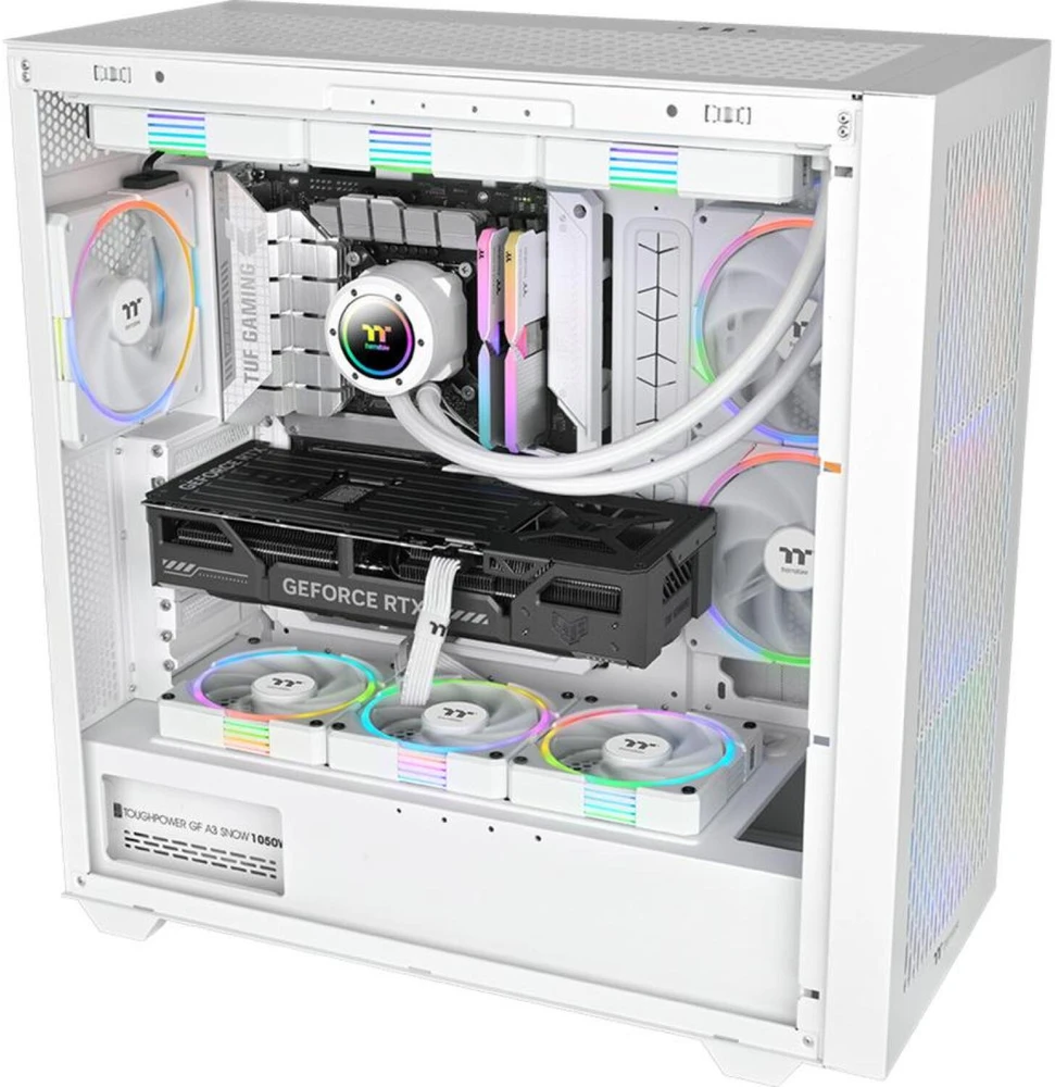140mm Thermaltake TS140 EX RGB Baltas 3Pack Fan Baltas