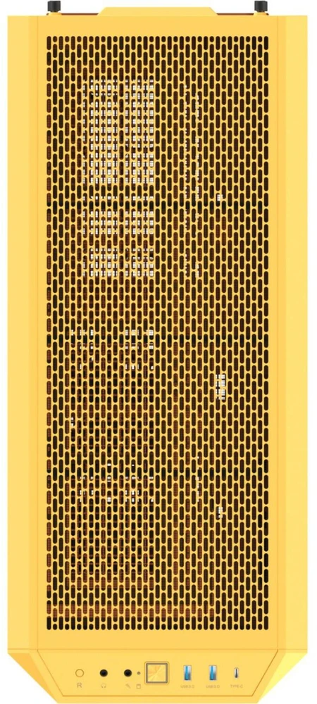 „Thermaltake View 600 TG Butter Caramel“, didelis bokšto formos korpusas – geltonas, grūdintas stiklas