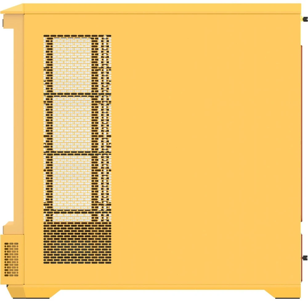 „Thermaltake View 600 TG Butter Caramel“, didelis bokšto formos korpusas – geltonas, grūdintas stiklas
