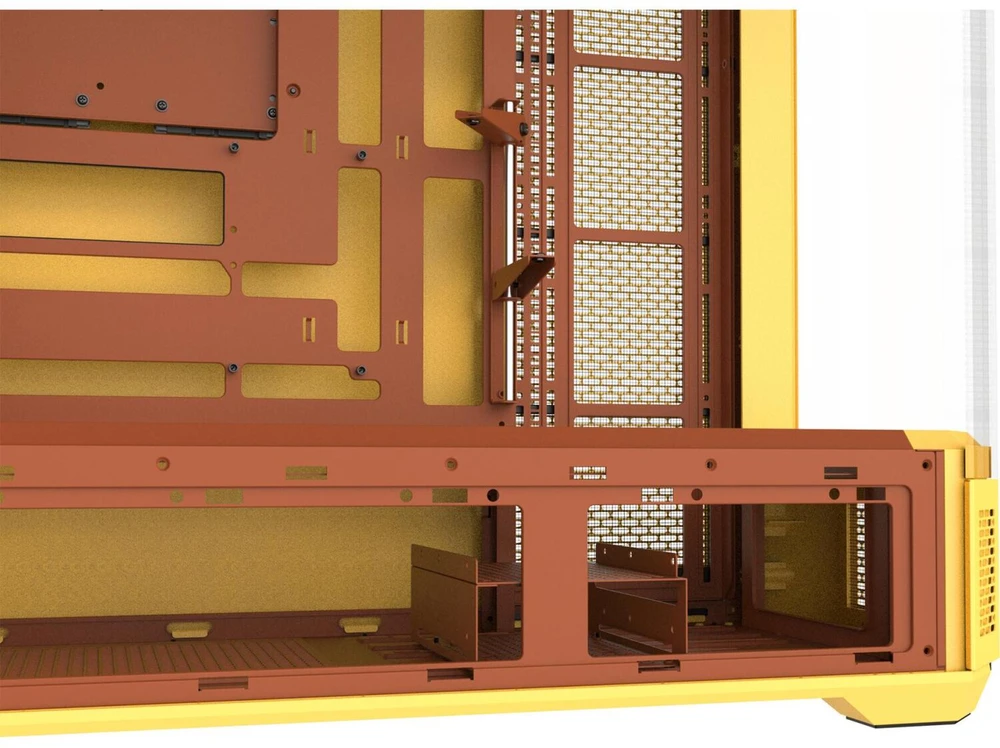 „Thermaltake View 600 TG Butter Caramel“, didelis bokšto formos korpusas – geltonas, grūdintas stiklas