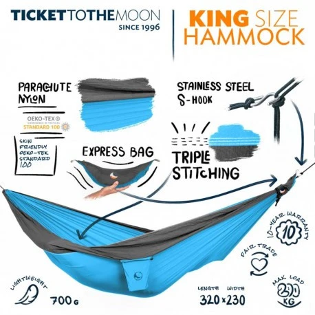 TICKET TO THE MOON Tickettothemoon Bilietas į Mėnulį KING SIZE, Royal Mėlyna / Turquoise