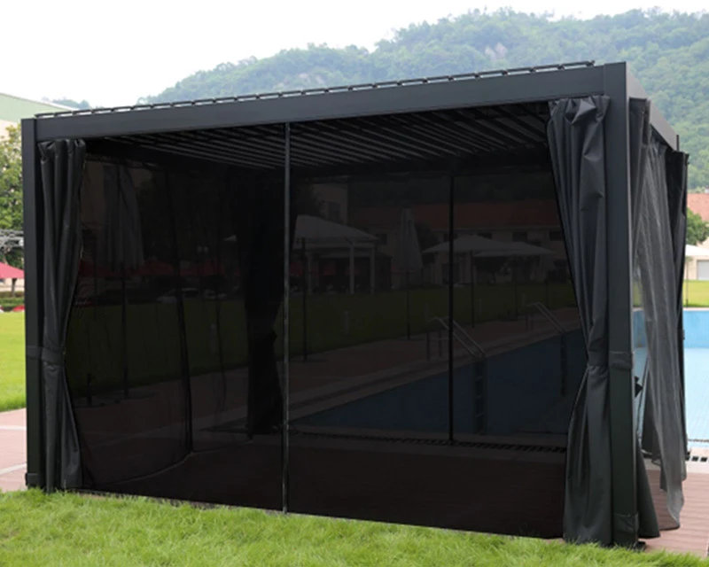 Lauko pavėsinės užuolaidos Gazebo MIRADOR, Juodos spalvos