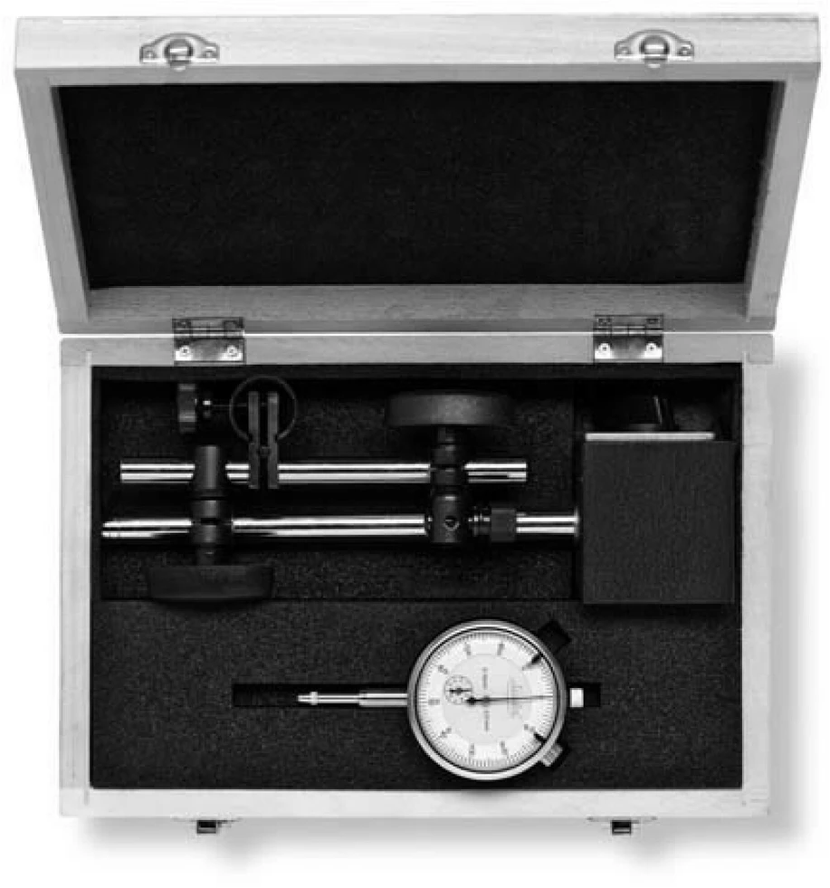 Indikatorius 10mm/0,01mm su stoveliu 275 komplektas, Scala