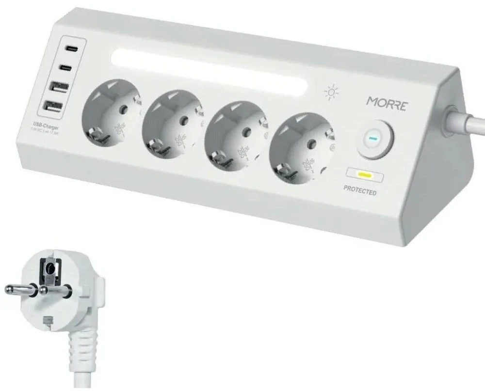 Tiross MORRE KAMPINIS MAITINIMO KANALAS 4G 2xUSB 2xUSB-C MIX SPALVA BALTA/JUODA