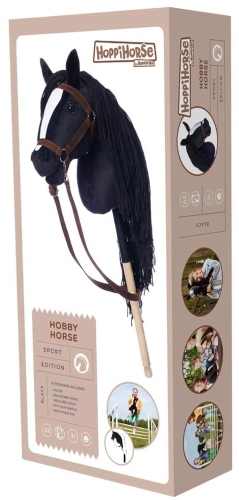 Tootiny Koń na kiju Hobby Horse HOPPIHORSE A3 juoda