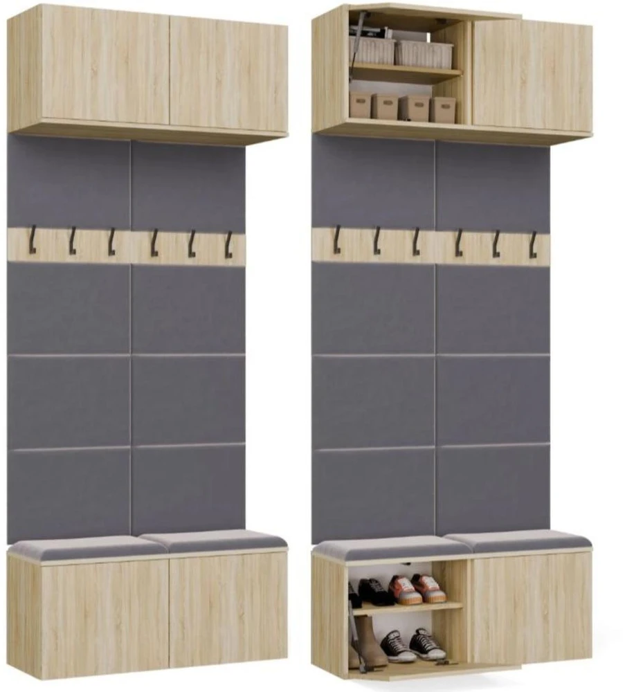 Top E Shop Goodhome Dviguba pakaba spintai HAGA II/2W SONOMA Ąžuolo spalvos