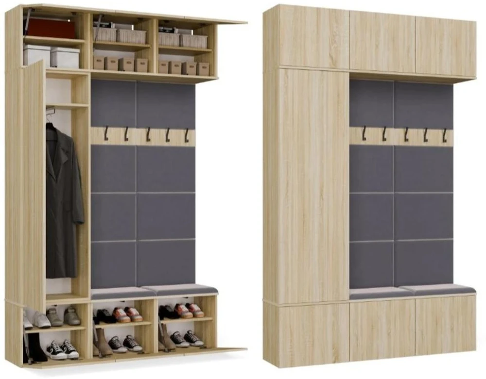 Top E Shop Goodhome spinta IKI III/1Sz2W DYB SONOMA + 2x Wieszak