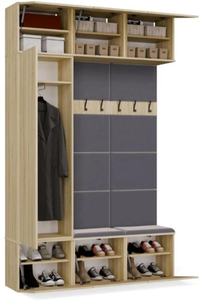 Top E Shop Goodhome spinta IKI III/1Sz2W DYB SONOMA + 2x Wieszak