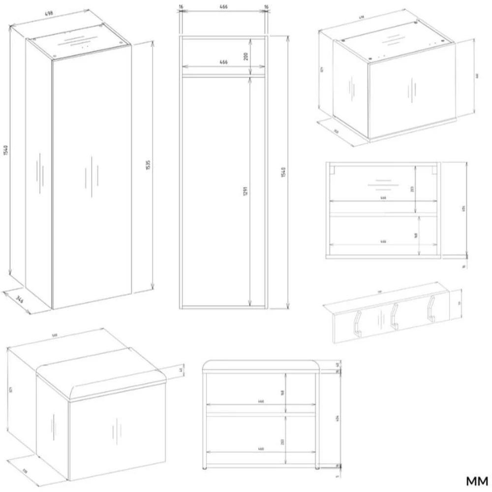 Top E Shop Goodhome HAGA III/1Sz2W Ąžuolas Artisan + 2x Kabykla