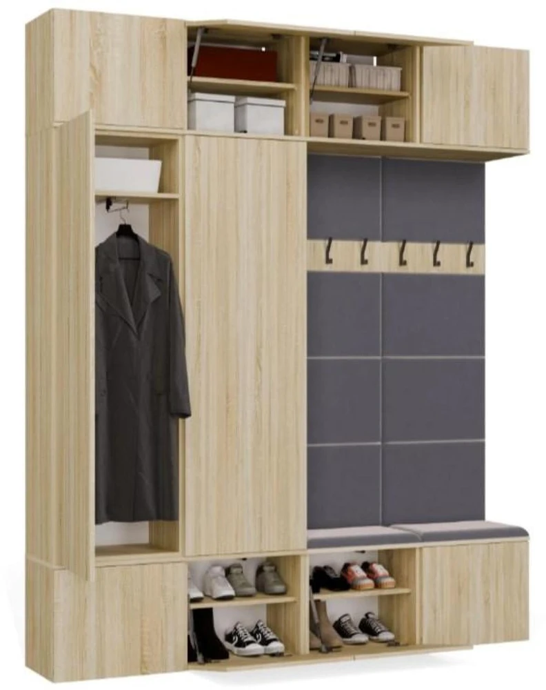 Top E Shop Topeshop spinta HAGA IV/2Sz2W Ąžuolo SONOMA 2x spintos + 2x pakabos