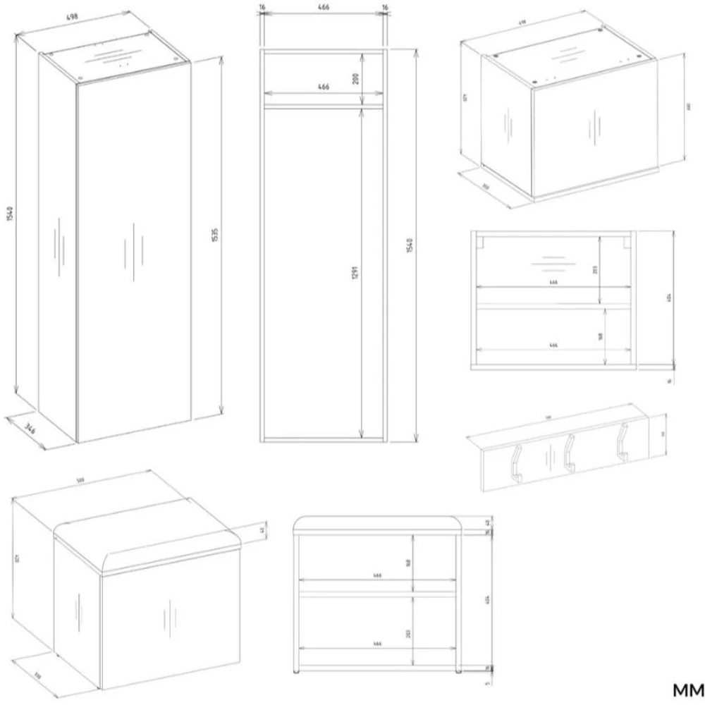 Top E Shop HAGA IV 3SZ1W Wardrobe – Artisan Oak