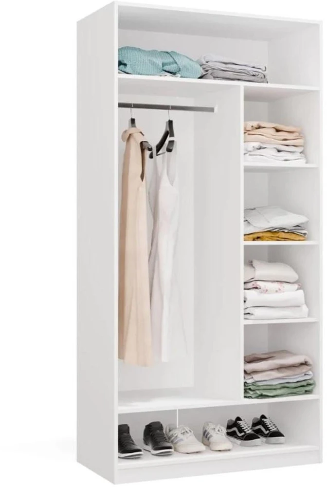Top E Shop Hurtownia Mebli Didmeninė prekyba baldais Drabužinė OPENO 1W6P BALTA Modulinė lentyna su baro lentynomis Miegamasis