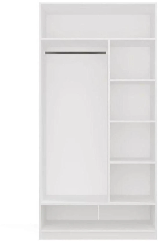 Top E Shop OPENO Modular Wardrobe SET 260/200 Baltas Drawers, Hanging Rails, Shelves – Large – For the Bedroom