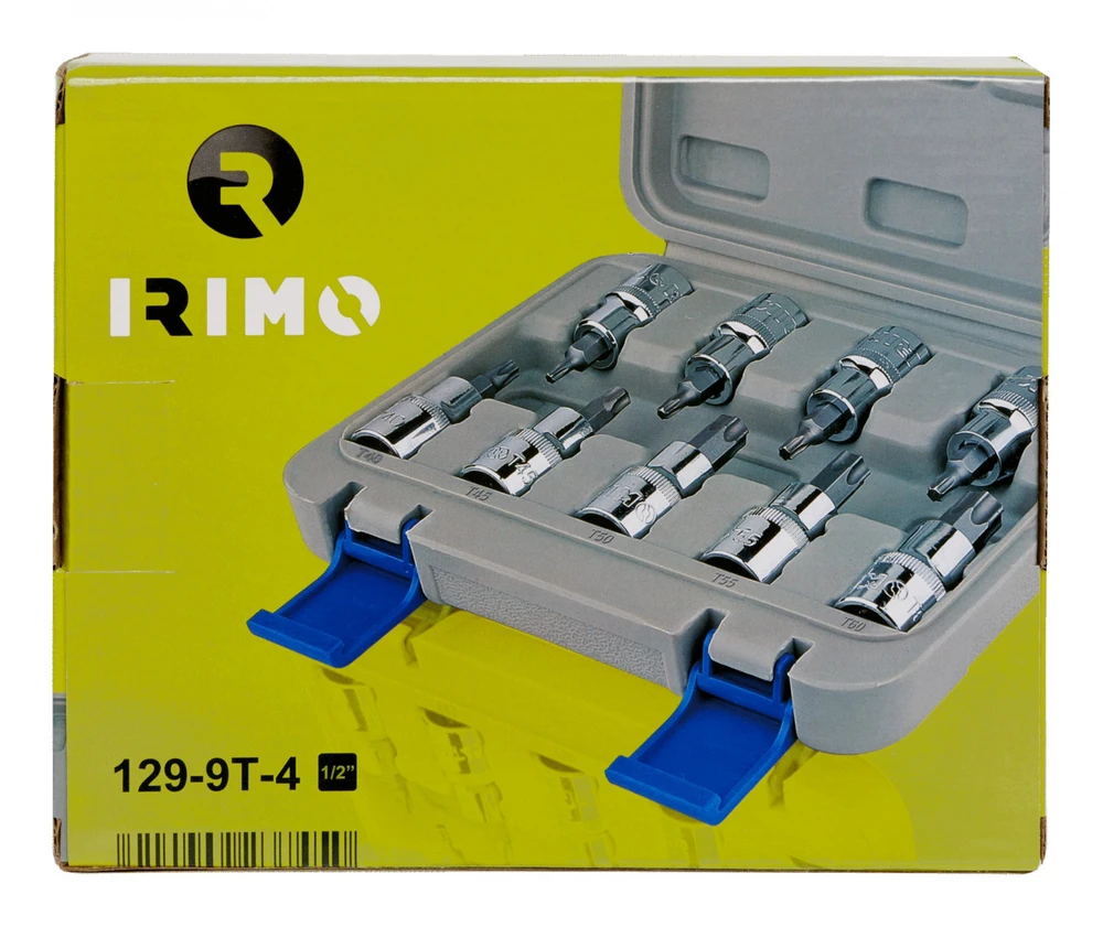 Galvučių su Torx antgalinis rinkinys 9 vnt 1/2" T20-T60 Irimo