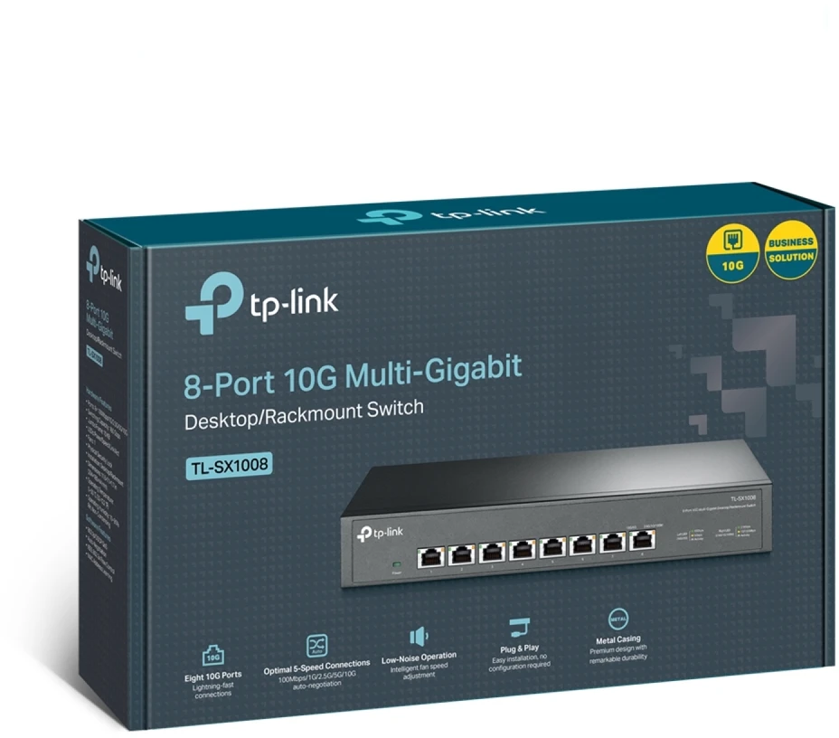 Šakotuvas TP-LINK | 8-Port 10G Switch | TL-SX1008 | Unmanaged | Desktop/Rackmountable | Power supply type External