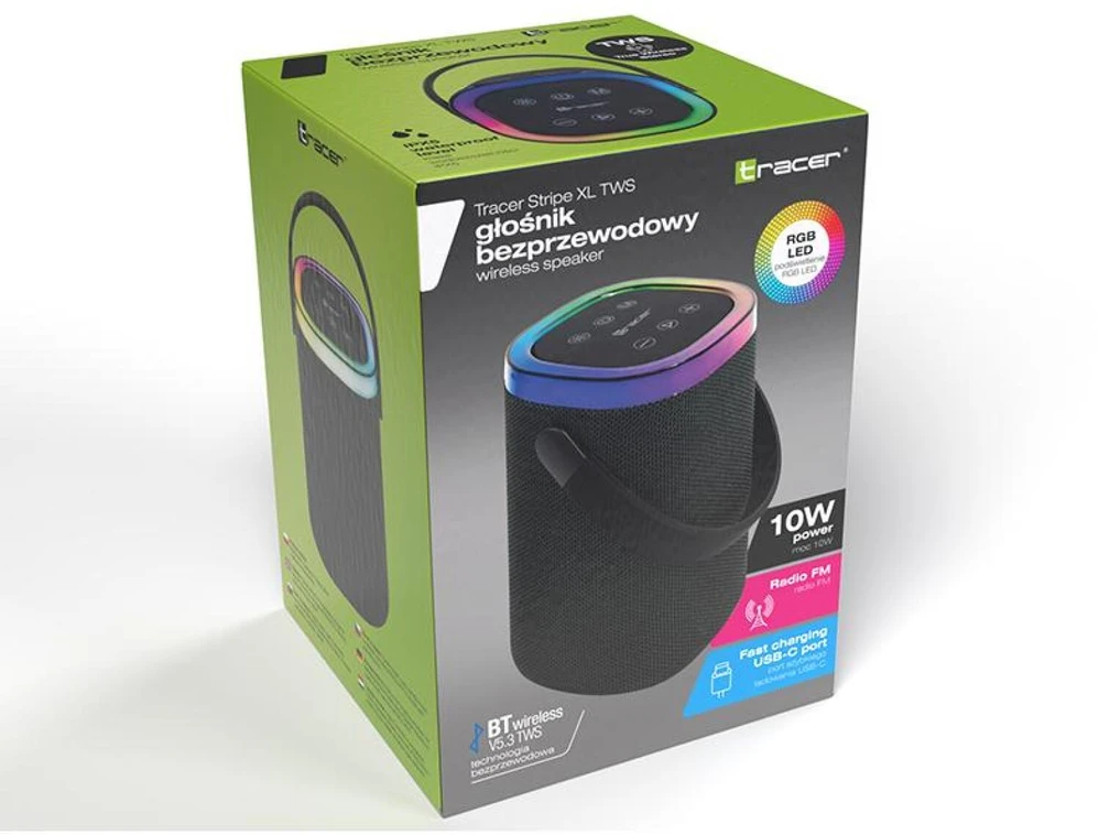 „Tracer Stripe XL TWS Bluetooth RGB“ ausinės