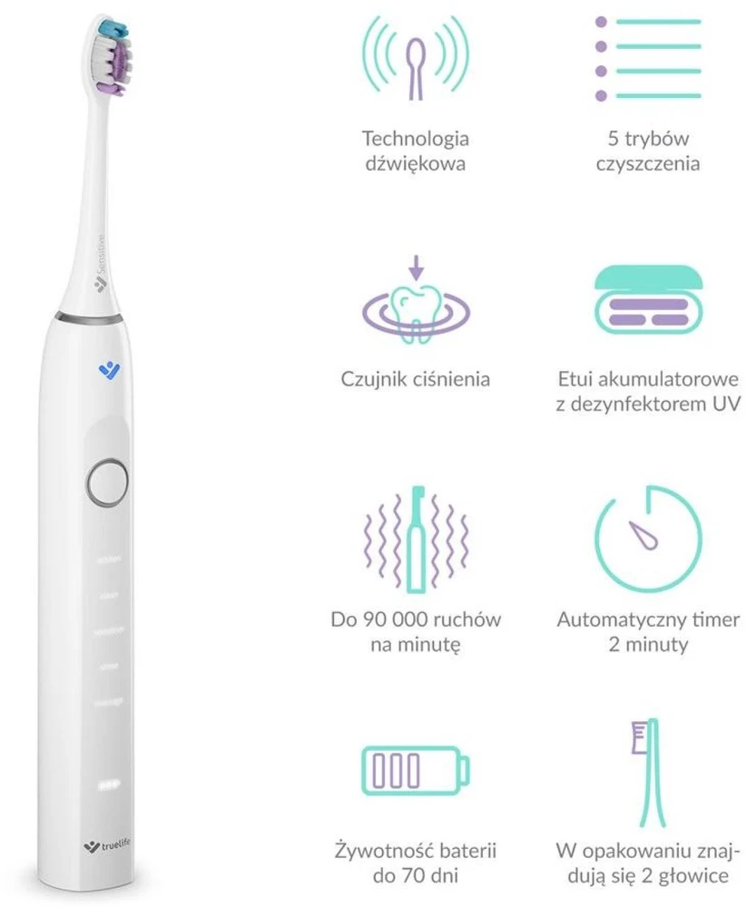 TrueLife SonicBrush Clean70 UV dantų šepetėlis