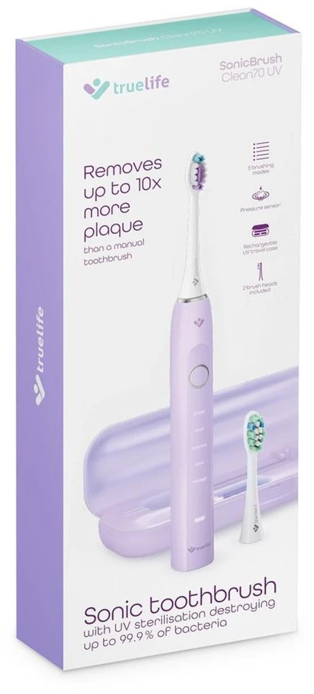 TrueLife SonicBrush Clean70 UV Lavender Sonic Dantų šepetėlis