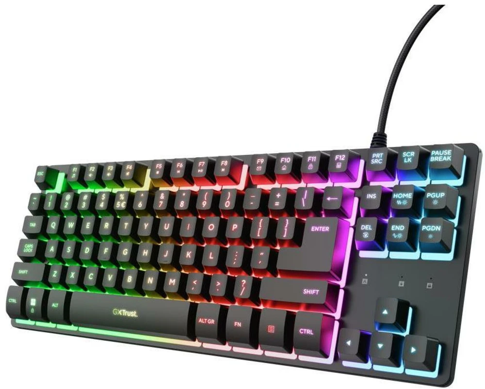 Trust GXT 833 Thado TKL klaviatūra Gaming USB QWERTY US English Juodas