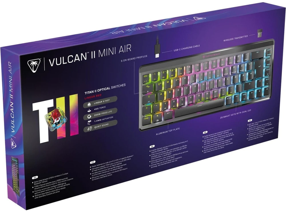 Turtle Beach Vulcan II Mini Air Gaming-Klaviatūra. Juodas