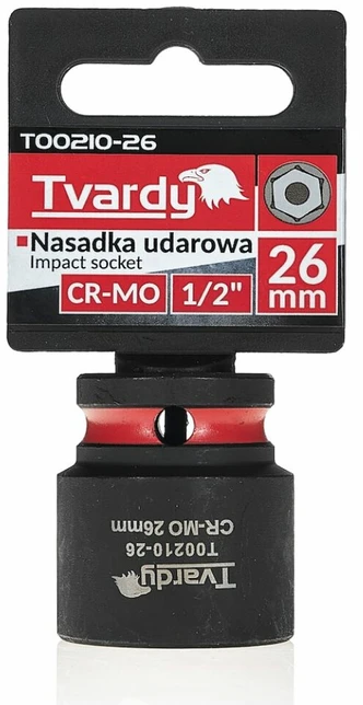 Tvardy Smūginė galvutė 1/2'' 6-kampė 26mm CR-MO (10/60)
