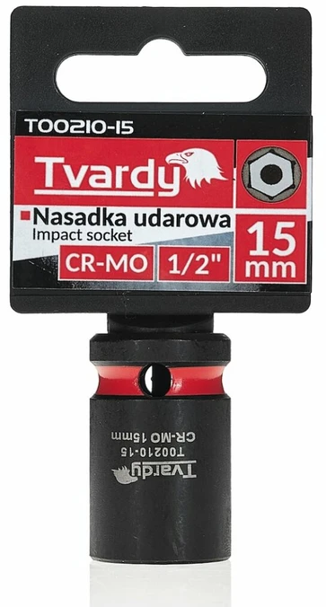 Tvardy Smūginė galvutė 1/2'' 6-kampė 15mm CR-MO (10/200)