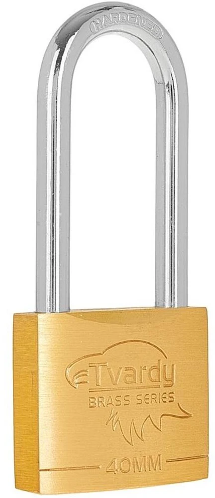 Tvardy Varinė spyna su ilgu lankeliu sustiprinta 40mm BRASS-SERIES (96)