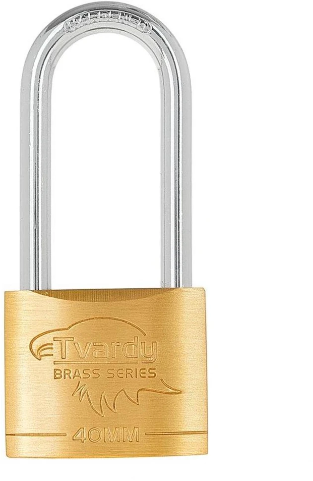 Tvardy Varinė spyna su ilgu lankeliu sustiprinta 40mm BRASS-SERIES (96)