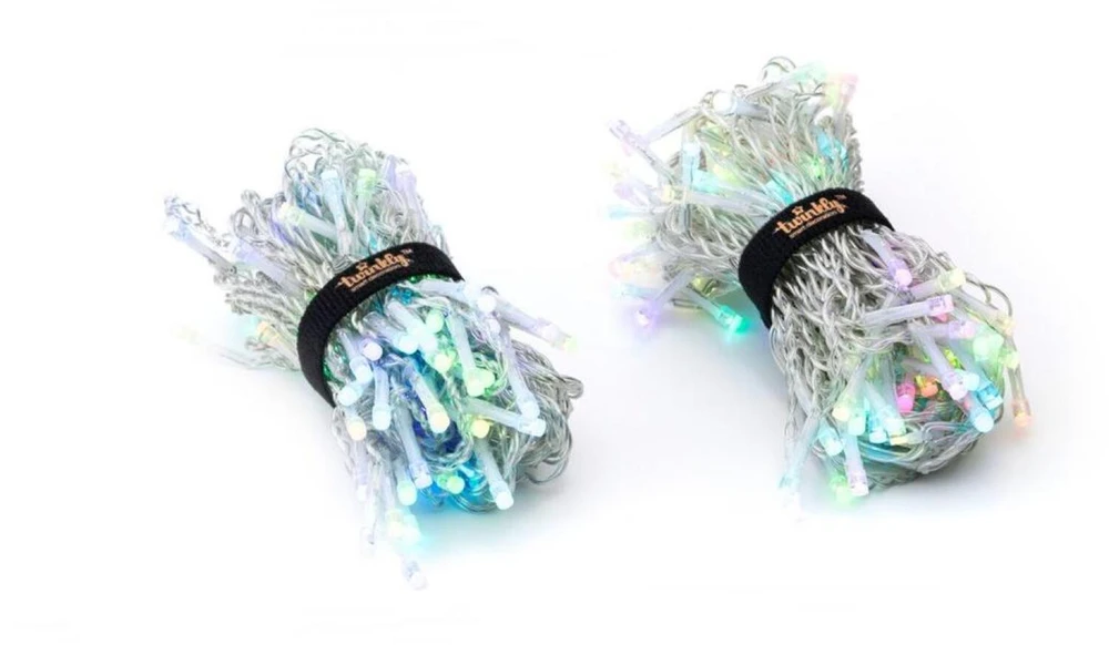 Kalėdinė išmanioji lempučių girlianda Twinkly Curtain 210L 5mm RGBW, užuolaidos, daugiaspalvės