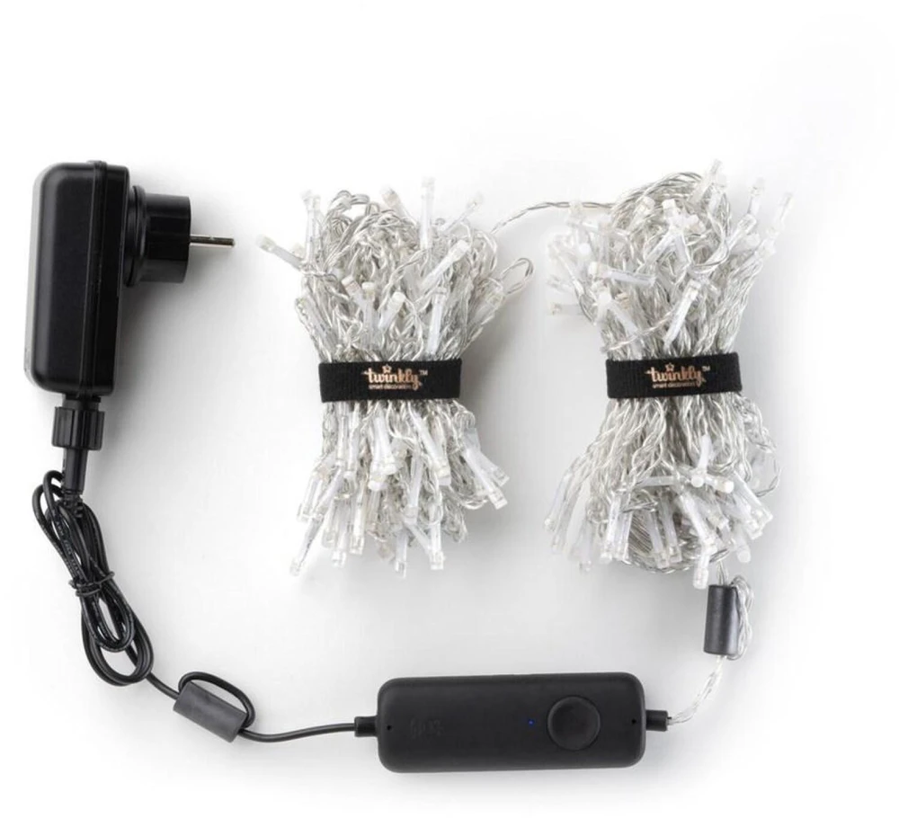 Kalėdinė išmanioji lempučių girlianda Twinkly Curtain 210L 5mm RGBW, užuolaidos, daugiaspalvės