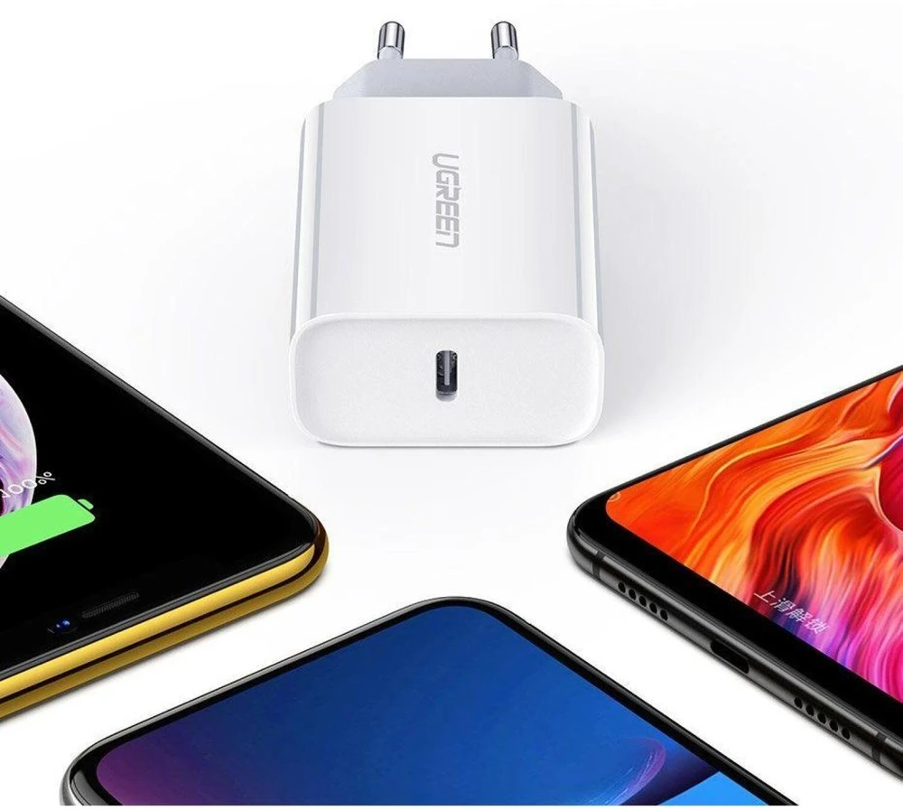 Ugreen USB Power Delivery 3.0 Quick Charge 4.0+ 20 W 3 A tinklo įkroviklis (baltas)