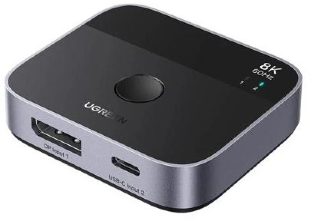 Switch Ugreen DisplayPort/USB-C į USB-C – pilka