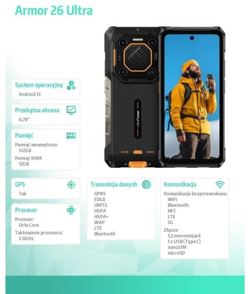Ulefone Armor 26 Ultra 5G 12/512GB Juodas
