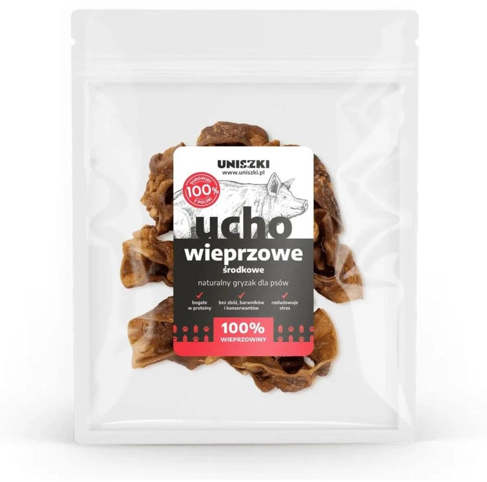 UNISZKI Middle pig ear - treat for dogs - 200 g