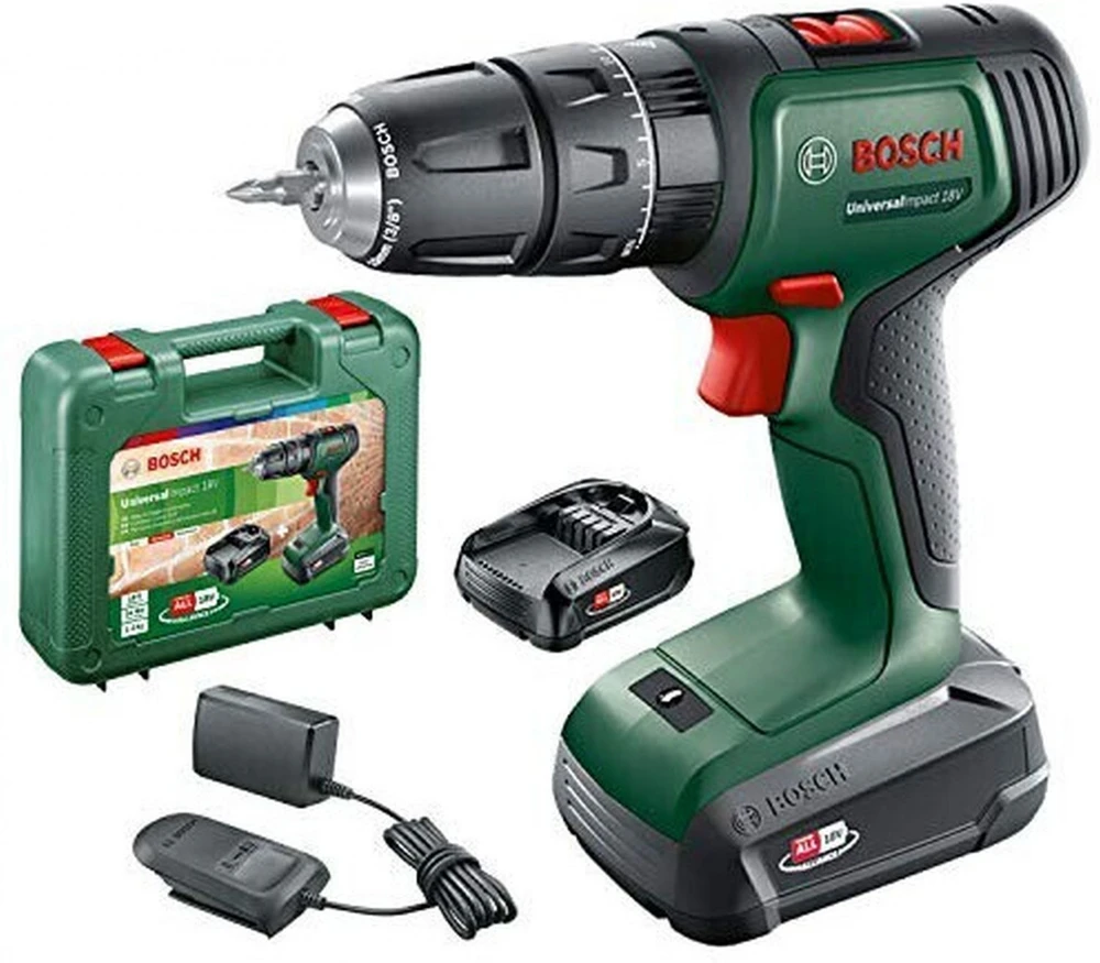 Bosch UniversalImpact18 (2x1,5) Akum.smūginis gręžtuvas