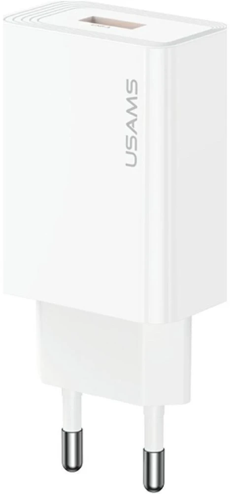 Laidinis įkroviklis USAMS T69 18W USB-A baltos spalvos