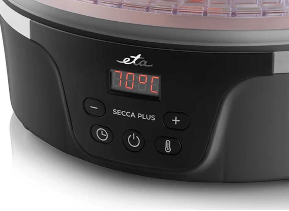ETA Secca Plus 8301 90000 | Galia 380 W | Padėklų skaičius 8 | Integruotas laikmatis | Juodas