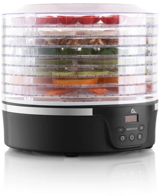ETA Secca Plus 8301 90000 | Galia 380 W | Padėklų skaičius 8 | Integruotas laikmatis | Juodas