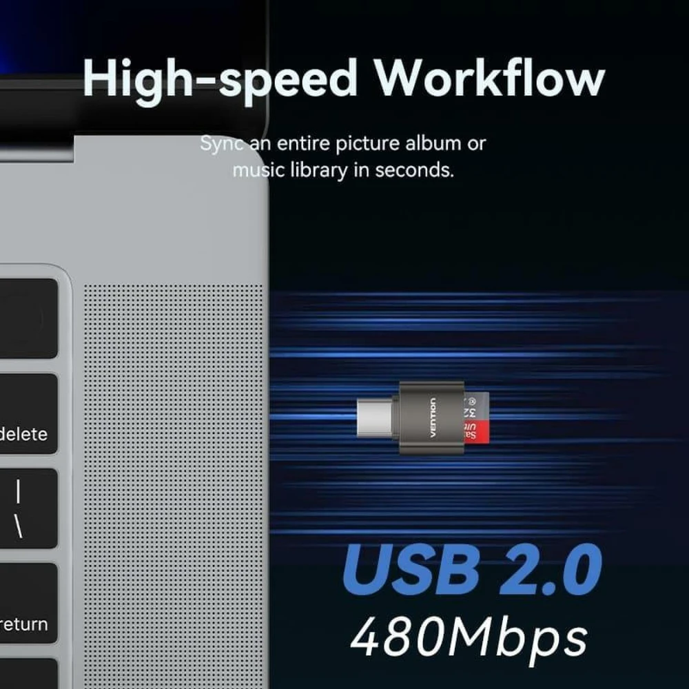 Skaitytuvas Vention CARD READER USB-C/MICROSD CLMH0 VENTION