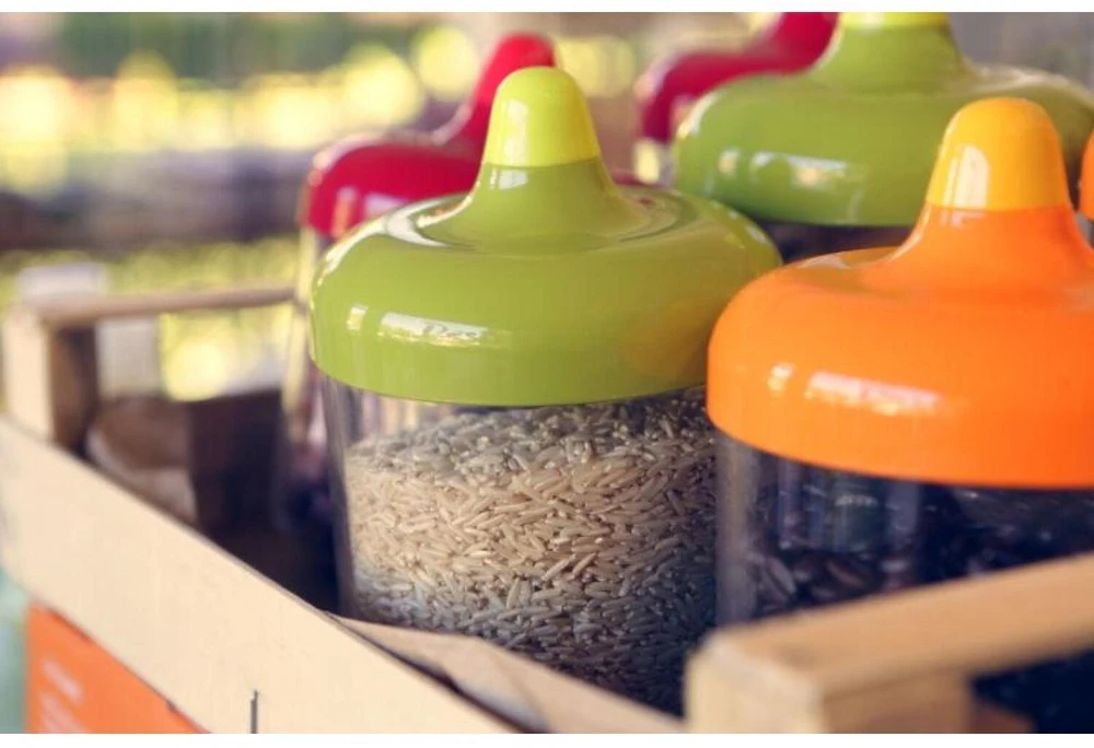 ViceVersa round canister 1L pilkas 11371