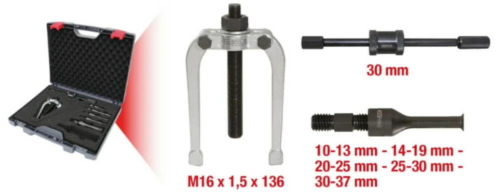 Ištraukėjų komplektas 10-37mm 7-vnt, KS Tools