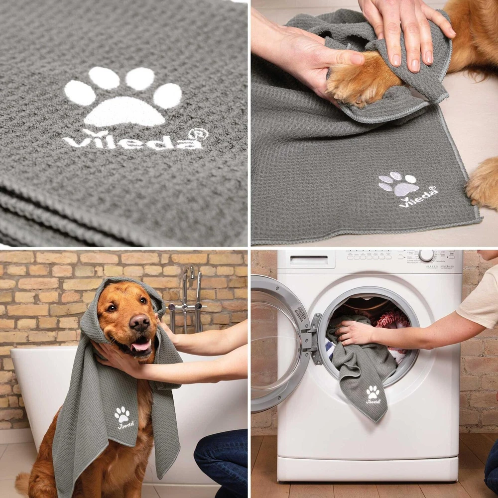 Vileda „Pet Pro ALWAYS CLEAN“ šluotų dėžė, 3 dalių rinkinys (raudona, ALWAYS CLEAN šluota + „Pet Pro“ elektrostatinis šepetys + „Pet Pro“ mikropluošto rankšluostis XL)