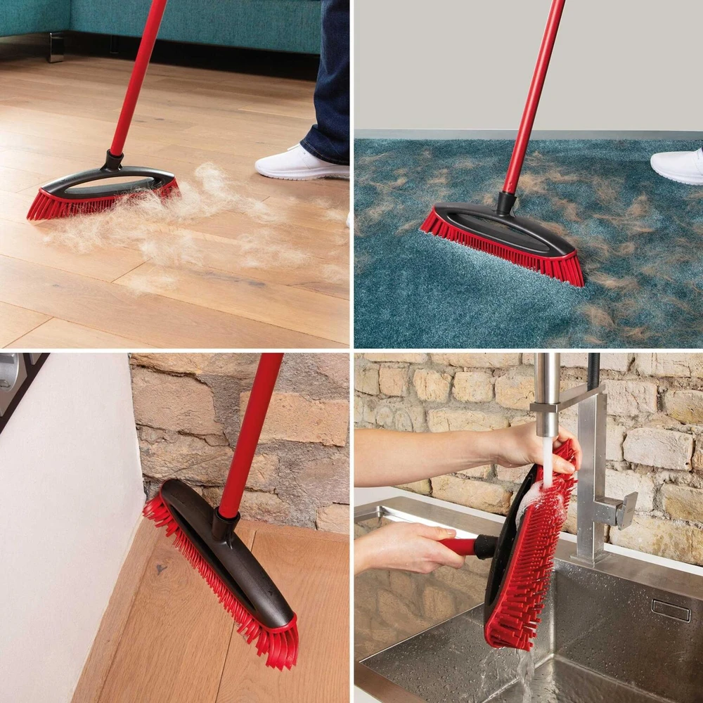 Vileda „Pet Pro ALWAYS CLEAN“ šluotų dėžė, 3 dalių rinkinys (raudona, ALWAYS CLEAN šluota + „Pet Pro“ elektrostatinis šepetys + „Pet Pro“ mikropluošto rankšluostis XL)