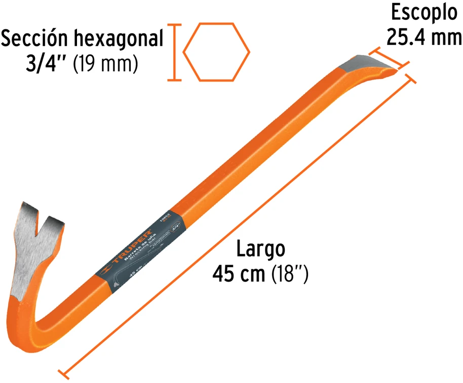 Laužtuvas-viniatraukis 19x450mm, 1400g Truper®