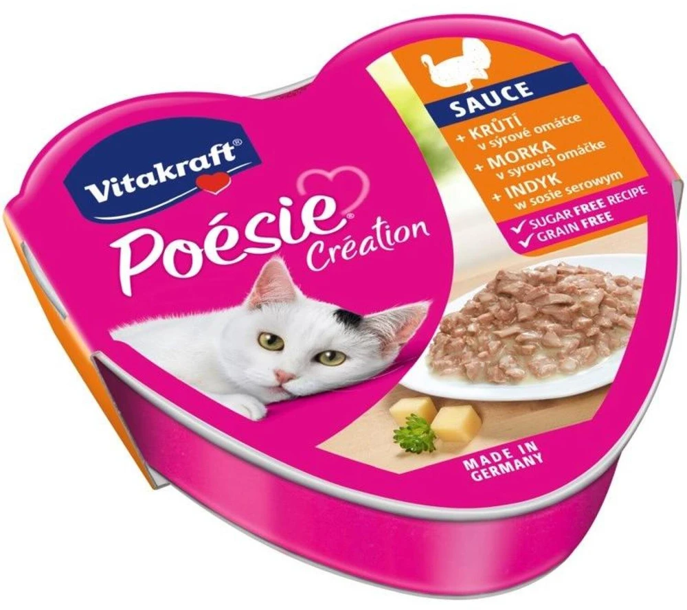 Drėgnas Kačių Maistas - Vitakraft Poesie Creation 85g Kalakutiena/Sūris