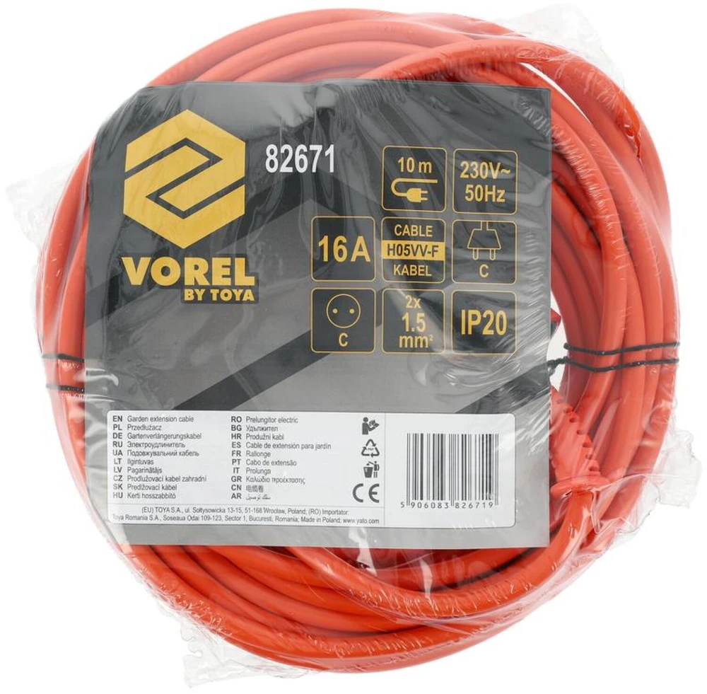 VOREL ILGIMO KABELIS ORANŽINĖ 10m 82671