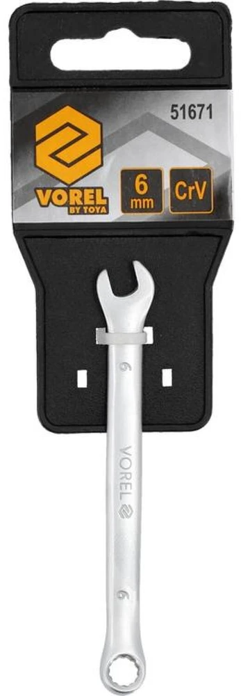 VOREL KLUCZ PŁASKO - OCZKOWY Cr-V 6mm SATYNA 51671