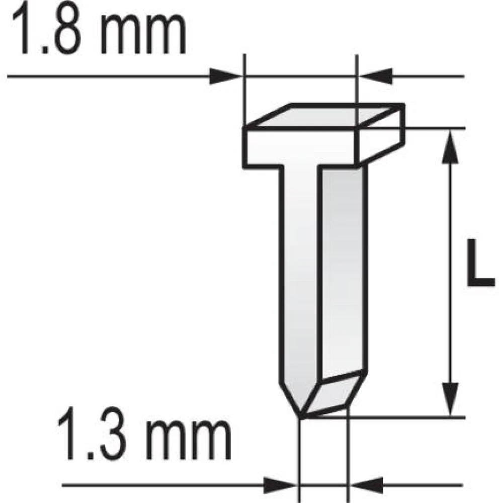 Vinys viniamūšiui / kabiamūšiui | 16 mm / 1,0X1,3 mm | Galvutė 1,8 mm | 5000 vnt. (71980)