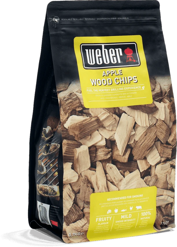 Medžio drožlės WEBER Apple (Obelis), 0,7kg, 100 % natūralios