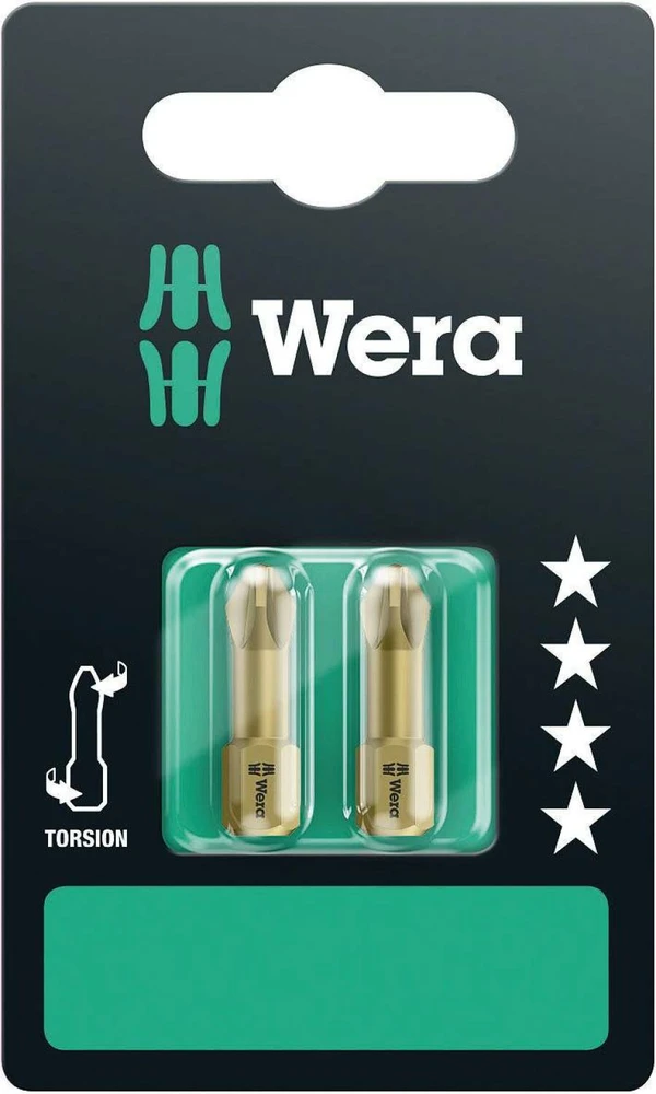 Grąžtas Wera 855/1 TH SB SiS Kreuzschlitz-Bit PZ 3 Werkzeugstahl extra hart D 6.3 2 St. - 2 pc(s) - Pozidriv - 2 x PZ - ISO 1173-D - 2.5 cm - 60 mm